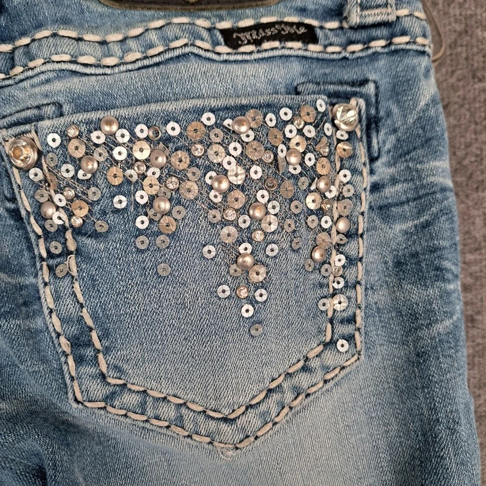 Miss Me Jeans Womens 26 Skinny Stretch Denim JE5737SR Embellished Pockets 27x29